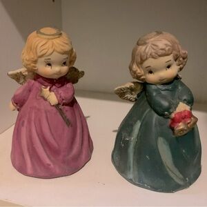 Vintage “Angel” Ceramic Bells (set of 2) by Giftco. 3.5”​​​​​​​​​